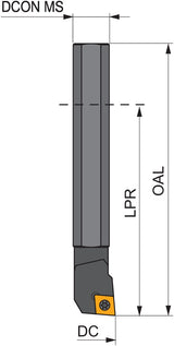 PRAMET Bohrstange ISO S08F SCLCR 06-B D.8mm Schneid-D.10mm für 80° Wendeschneidplatten