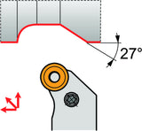 PRAMET Drehwerkzeughalter ISO PRSCL 3225 P 16 – Linkslauf, 170 mm Funktionslänge