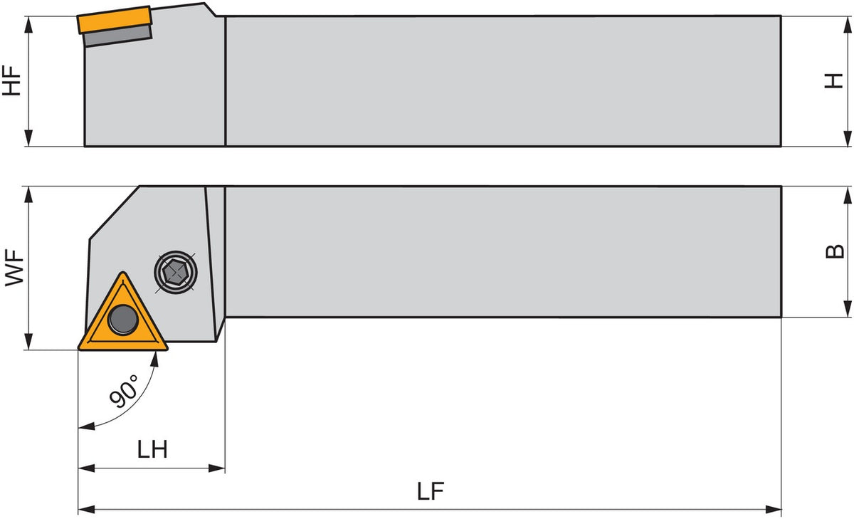 PRAMET Drehwerkzeughalter ISO PTGNL 1616 H 16 – Linkslauf, 100 mm Funktionslänge, 16x16 mm Schaft