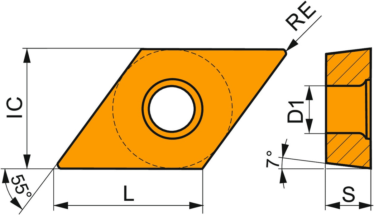 PRAMET Drehwendeschneidplatte DCGT 11T304E-NF1 T6310 PVD-beschichtet 10 Stk.