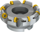 PRAMET Planfräser ISO 100A08R-S45ON06-C D.32mm Schneid-D.110,8mm – Doppelt negative Geometrie, 8 Wendeplatten