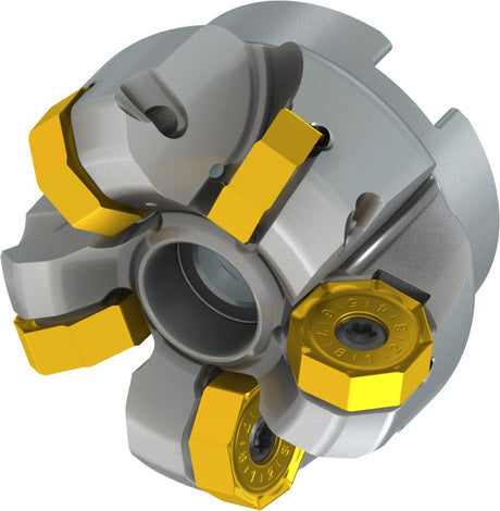 PRAMET Planfräser ISO 100A08R-S45ON06-C D.32mm Schneid-D.110,8mm – Doppelt negative Geometrie, 8 Wendeplatten