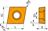 PRAMET Drehwendeschneidplatte CCMW 060204 T6310 PVD-beschichtet