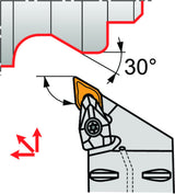 PRAMET Klemmhalter ISO C4-DDJNL-27050-11, D.40 mm, Polygonkupplung, Linkslauf