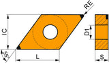 PRAMET Drehwendeschneidplatte DNGA 150608S01020B:TB310 CBN 0,8 mm – 2 Stk.