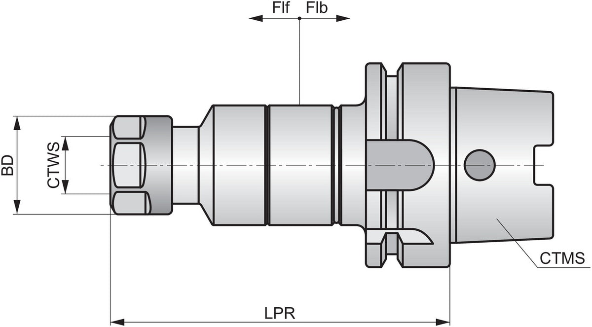 PRAMET Gewindeschneid-Schnellwechselfutter HSK.63A-QT.ER16.089 mit Längenausgleich