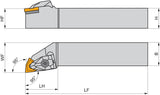 PRAMET Drehwerkzeughalter ISO DWLNL 2020 K 06 – Linkslauf, 125 mm, für 80° Trigon-Wendeplatten