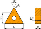 PRAMET Drehwendeschneidplatte TNMG 220408E-RM:T9325 – MT-CVD beschichtet