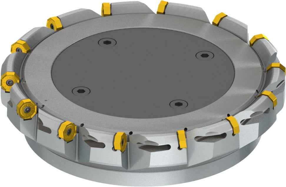 PRAMET Planfräser ISO 100A08R-S45ON06-C D.32mm Schneid-D.110,8mm – Doppelt negative Geometrie, 8 Wendeplatten