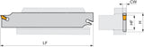 PRAMET Doppelseitiges Schwert ISO XLCFN 2601 J 1.60 – Einstechtiefe 15 mm, Schnittbreite 1,5 mm