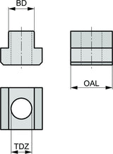 PRAMET T-Nut ISO TN.12-M10 – M10 Gewindegröße, 12 mm Grundkörper, 18 mm Länge