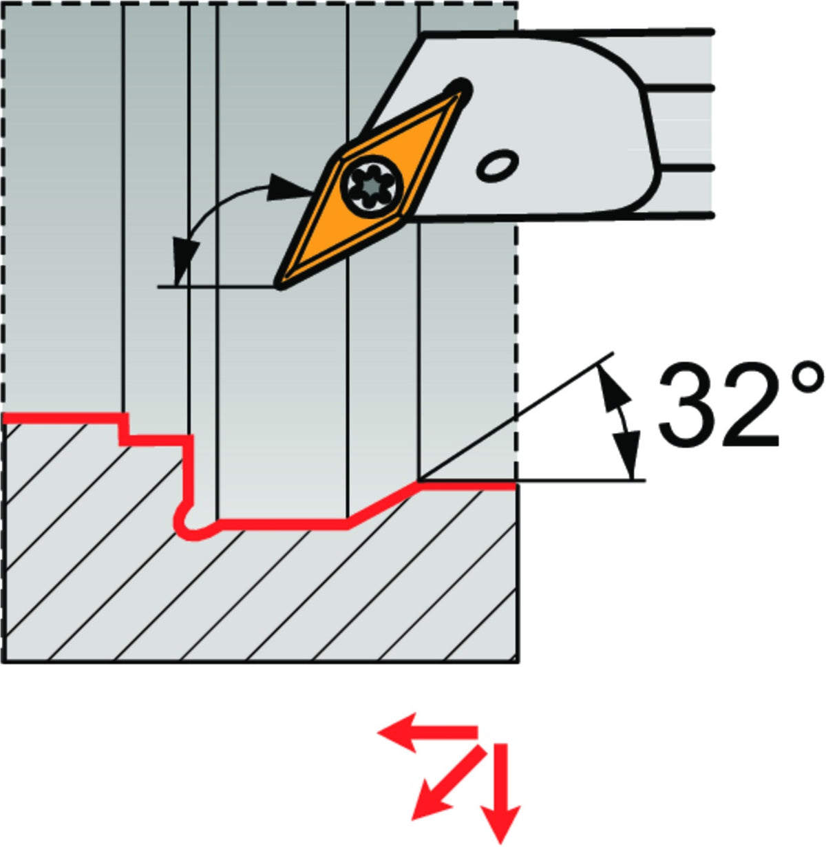 PRAMET Bohrstange ISO A10H-SVXCL 07 D.10mm Linkslauf – Schraubklemmung für VC.. 0702..