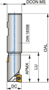 PRAMET Walzenstirnfräser 50 mm Rechtslauf für ADMX 11T3 Wendeschneidplatten