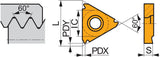 Dormer Pramet Gewindedreh-Wendeschneidplatte TN 11NLA60:T8030 – PVD-beschichtet