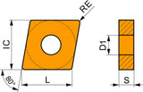 Dormer Pramet Drehwendeschneidplatte CNMA 120404 T5305, MT-CVD beschichtet