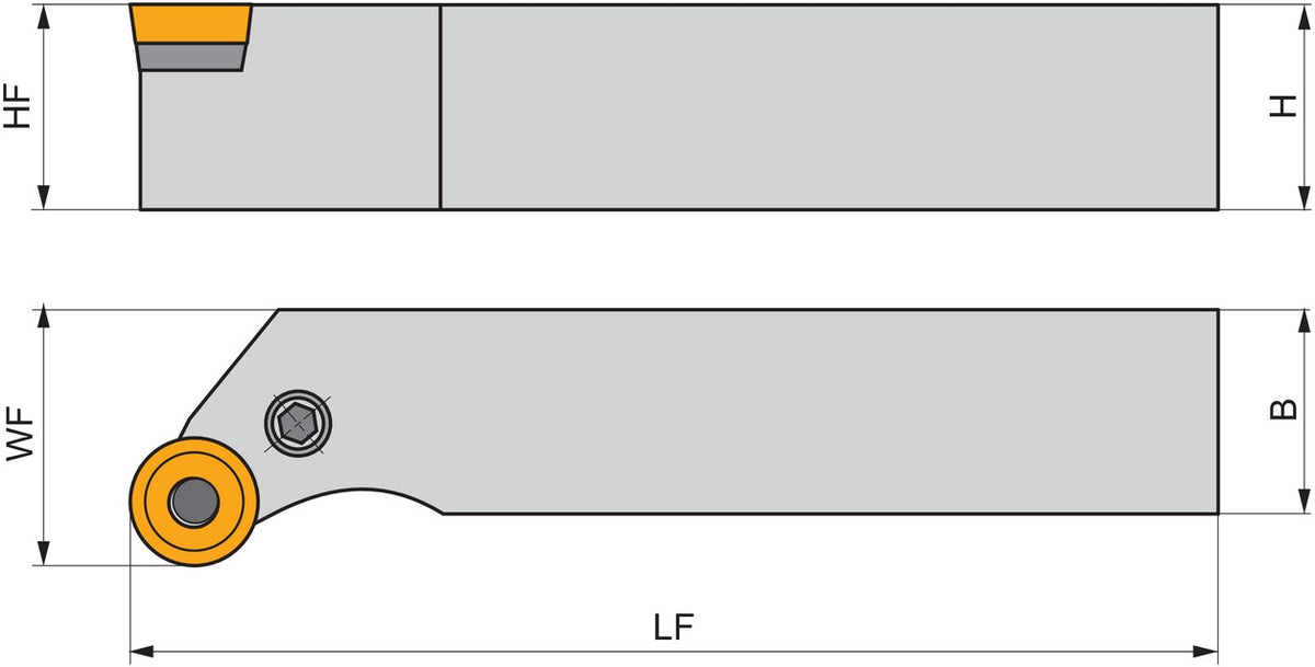 PRAMET Drehwerkzeughalter ISO PRSCL 3225 P 16 – Linkslauf, 170 mm Funktionslänge
