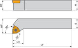 PRAMET Drehwerkzeughalter ISO SWLCL 2020 K 06, Linkslauf, 20 x 20 x 125 mm, Schraubklemmung