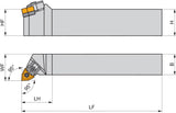 PRAMET Drehwerkzeughalter ISO MWLNL 2525 M 08 – Linkslauf, 150 mm, für WN.. 0804.. Wendeschneidplatten