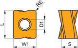 PRAMET Fräswendeschneidplatte LNGX 120504ER-F:8215, Bohrungs-D. 4,5 mm, PVD-beschichtet