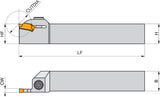 PRAMET Drehwerkzeughalter ISO GFIL 1616 H 03 – 16 mm Schaft, Linkslauf, 100 mm Funktionslänge
