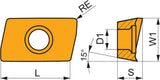 Dormer Pramet Fräswendeschneidplatte ADEX 070204FR-FA HF7, 10 Stk., ISO N10-N25, 5 mm Schnitttiefe