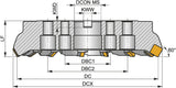 PRAMET Planfräser ISO 125B07R-F60SB22X D.40mm Rechtslauf Schneid-D.144,4mm