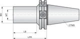 PRAMET Halter DIN 69871 für Morsekegel, Grundkörper-Ø 25 mm, Auskraglänge 50 mm