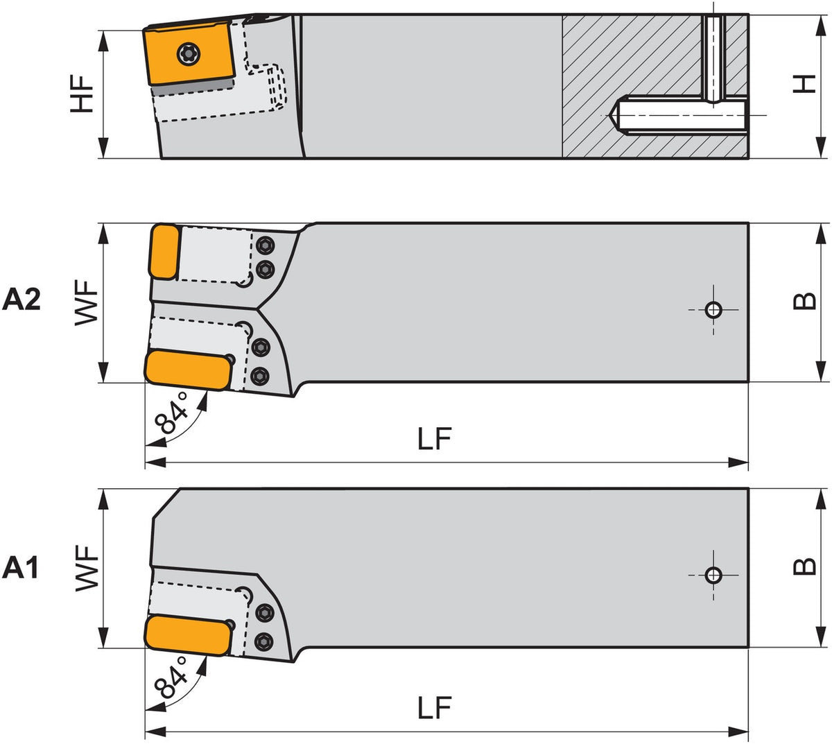 PRAMET Drehwerkzeughalter ISO DKTL 5055 X A2 – 210 mm Funktionslänge, Linkslauf