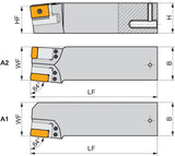 PRAMET Drehwerkzeughalter ISO DKTL 5055 X A2 – 210 mm Funktionslänge, Linkslauf