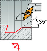 PRAMET Bohrstange ISO A16R-SVQBL 11 D.16mm Linkslauf für Wendeschneidplatten