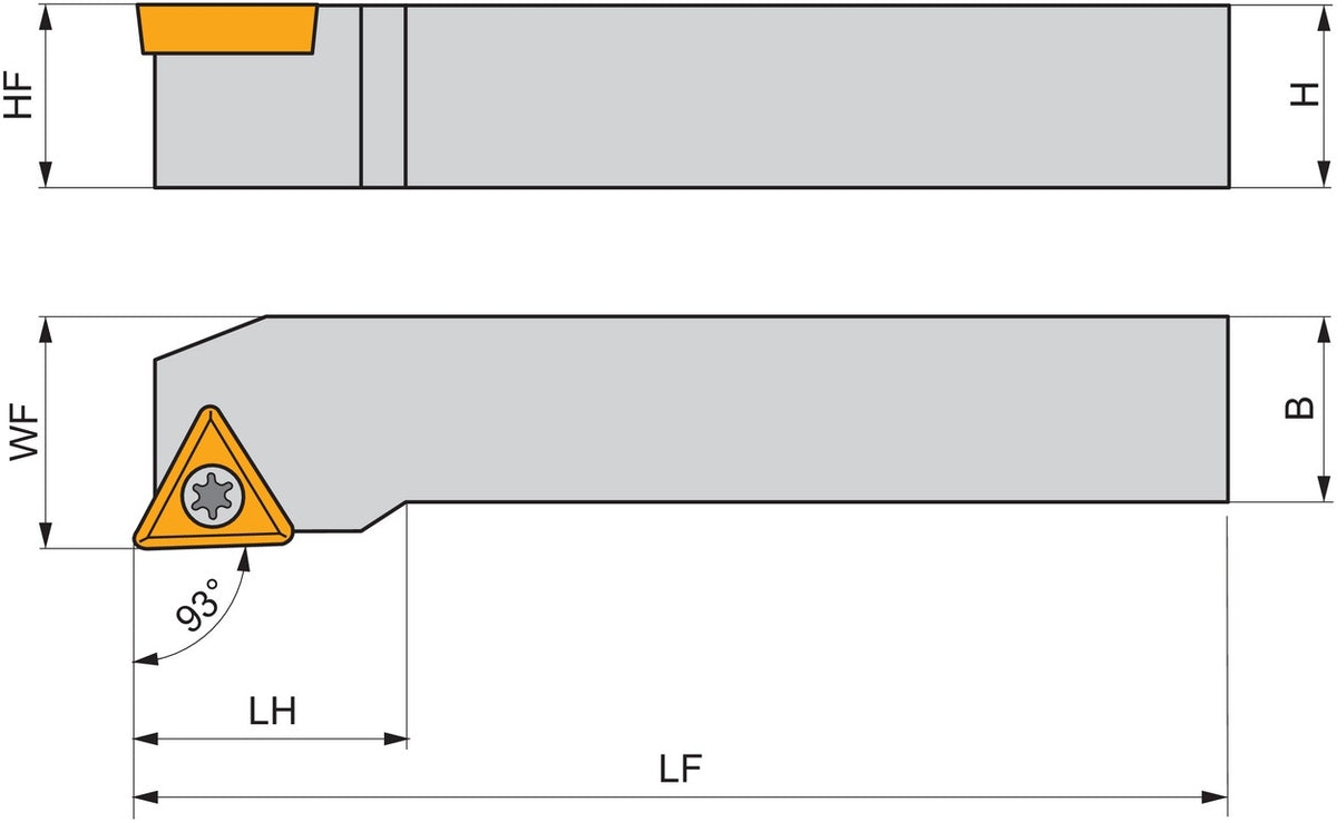 PRAMET Drehwerkzeughalter ISO STJCL 1616 H 11 – Linkslauf, Schraubklemmung, 100 mm
