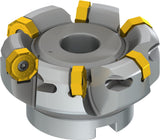 PRAMET Planfräser ISO 100A08R-S45ON06-C D.32mm Schneid-D.110,8mm – Doppelt negative Geometrie, 8 Wendeplatten