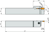 PRAMET Außendrehhalter ISO GL2-S2020KFL-10 – Linkslauf, Einstechtiefe 10 mm