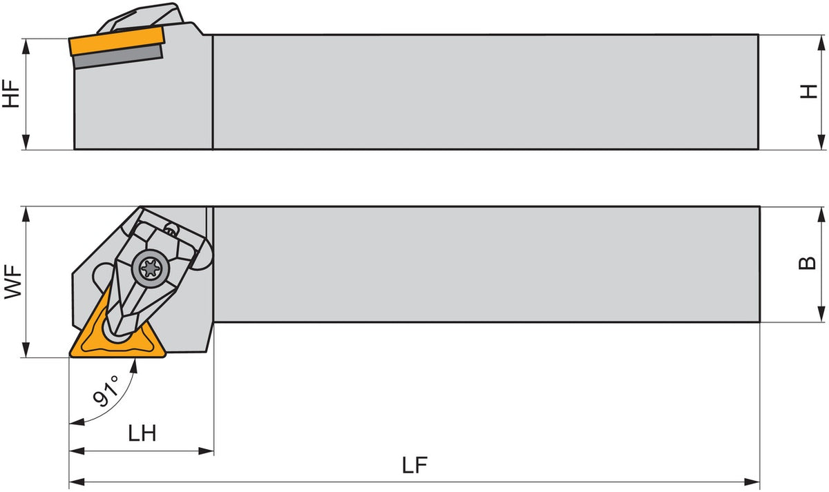 PRAMET Drehwerkzeughalter DTGNL 2525 M 16 – Linkslauf für TN.. 1604.. Wendeschneidplatten