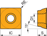 Dormer Pramet Fräswendeschneidplatte SDMT 120508SN-F M8310 PVD-beschichtet