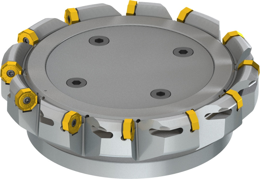 PRAMET Planfräser ISO 100A08R-S45ON06-C D.32mm Schneid-D.110,8mm – Doppelt negative Geometrie, 8 Wendeplatten