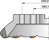 PRAMET Planfräser ISO 100A05R-S57PN13 – 115,8 mm max. Schnittdurchmesser, Rechtslauf, PENTA HD