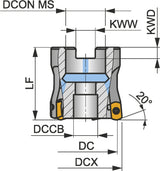 PRAMET Schulterfräser ISO 40A05R-SMOBN10-C D.16mm Rechtslauf Schneid-D.40mm