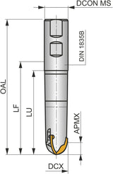 PRAMET Kugelkopffräser ISO 16K3R035M10-CXP16 D.10,5mm Schneid-D.16mm – MULTISIDE XP