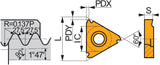 Dormer Pramet Gewindedreh-Wendeschneidplatte TN 16ER110BSPT T8030 Innenkreis 9,525 mm PVD beschichtet 5 Stk.