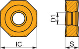 PRAMET Fräswendeschneidplatte ONMX 060508SR-F:8215 – 10 Stück, PVD-beschichtet, oktagonal