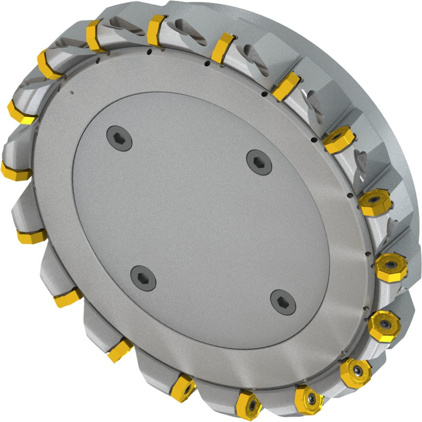 PRAMET Planfräser ISO 100A08R-S45ON06-C D.32mm Schneid-D.110,8mm – Doppelt negative Geometrie, 8 Wendeplatten