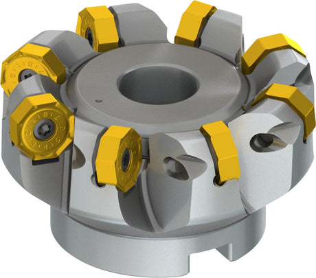 PRAMET Planfräser ISO 100A08R-S45ON06-C D.32mm Schneid-D.110,8mm – Doppelt negative Geometrie, 8 Wendeplatten