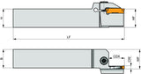 PRAMET Planeinstech-Werkzeug GL3-S2525MFL-12-R035027 für GL-Wendeschneidplatten, Linkslauf, 12 mm Einstechtiefe