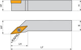 PRAMET Drehwerkzeughalter ISO SVXBL 1212 F 11 – Linkslauf, 80 mm, Schraubklemmung