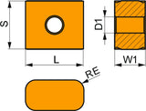 PRAMET Drehwendeschneidplatte LNMX 191940SN-RF:T9415 – Rechteckig, MT-CVD beschichtet