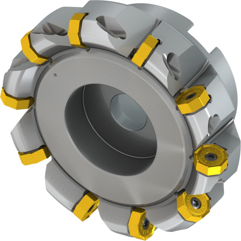 PRAMET Planfräser ISO 100A08R-S45ON06-C D.32mm Schneid-D.110,8mm – Doppelt negative Geometrie, 8 Wendeplatten