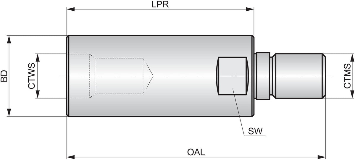 PRAMET Fräseraufnahme ISO AT.M10-IHA.M10.035 – Grundkörper 18 mm, Auskraglänge 35 mm