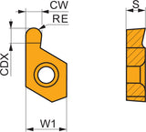 PRAMET Drehwendeschneidplatte X61 0602-R050 MT-CVD beschichtet