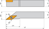 PRAMET Drehwerkzeughalter ISO SVJBL 1212 F 11 – Linkslauf, 80 mm, Schraubklemmung